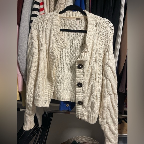 Free People Bonfire Cardigan in cream - Picture 6 of 6